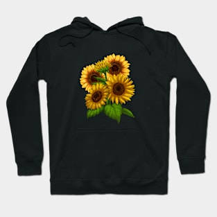 Sunflower Flora Japanese Retro Hiragana Katakana Minimalist Hoodie